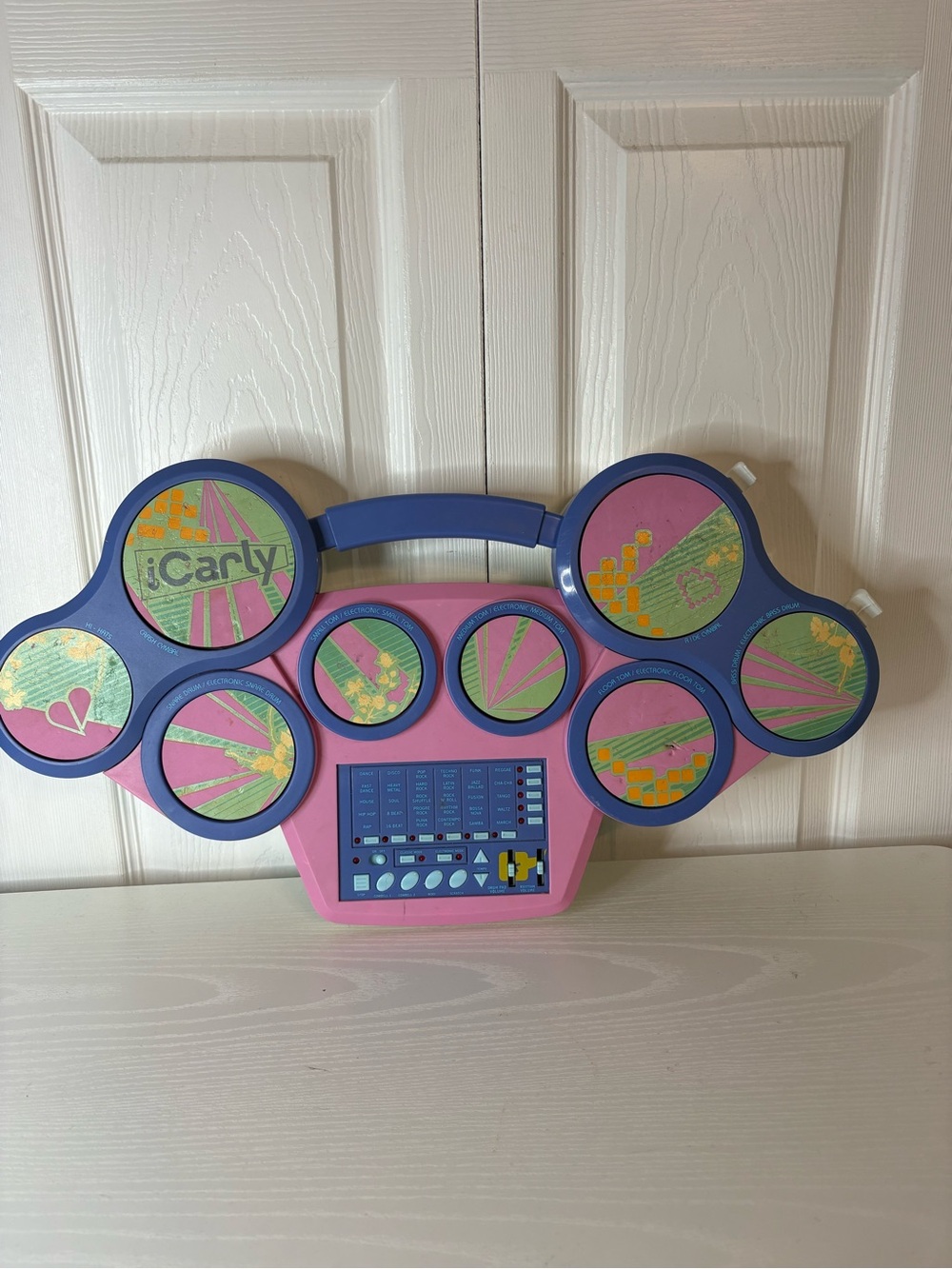 iCarly Pink & Blue Electronic Drum Set 2009 Rare Drum Pad Toy